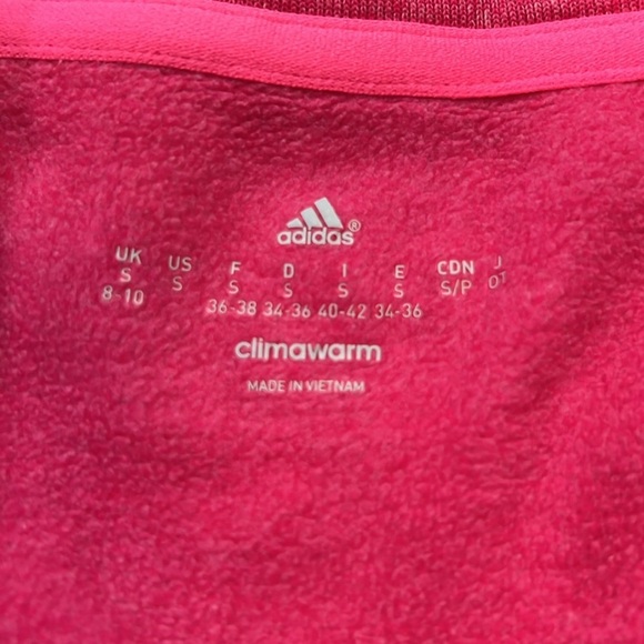 Adidas Sweatshirt Hoodie Adult Small Women’s Pink Climawarm Fleece Crew Bundle - Picture 3 of 5